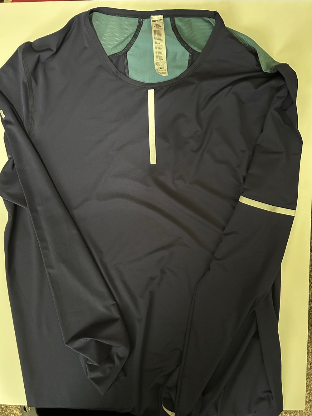 Men's Navy Long-Sleeve Performance Shirt -XL
